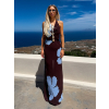 Hnedé dlhé letné maxi elegantné šaty ZOLANO (Veľkosť ONESIZE)