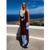 Hnědé dlouhé letní maxi elegantní šaty ZOLANO (Veľkosť ONESIZE)