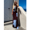 Hnedé dlhé letné maxi elegantné šaty ZOLANO (Veľkosť ONESIZE)