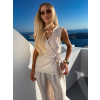 Krémová elegantní vázací zavinovací halenka FRYTOS (Veľkosť ONESIZE)