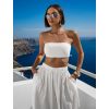 Bílý elegantní crop top pás přes prsa CIZERA (Veľkosť ONESIZE)