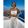Bílý elegantní crop top pás přes prsa CIZERA (Veľkosť ONESIZE)