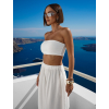 Bílý elegantní crop top pás přes prsa CIZERA (Veľkosť ONESIZE)