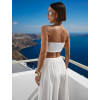Bílý elegantní crop top pás přes prsa CIZERA (Veľkosť ONESIZE)