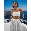 Biely elegantný crop top pás cez prsia CIZERA (Veľkosť ONESIZE)
