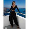 Černá letní kalhotová souprava AMALFI (Veľkosť ONESIZE)