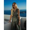 Khaki elegantní zavinovací top halenka FRYTOS (Veľkosť ONESIZE)