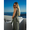 Khaki elegantní zavinovací top halenka FRYTOS (Veľkosť ONESIZE)