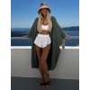 Khaki mušelínový široký letní cardigan přehoz JAZZY (Veľkosť ONESIZE)