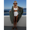 Khaki mušelínový široký letní cardigan přehoz JAZZY (Veľkosť ONESIZE)