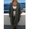 Khaki mušelínový široký letní cardigan přehoz JAZZY (Veľkosť ONESIZE)