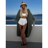 Khaki mušelínový široký letní cardigan přehoz JAZZY (Veľkosť ONESIZE)