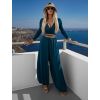 Petrolejový letní kalhotový balónový komplet AMALFI (Veľkosť ONESIZE)