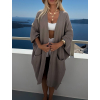Šedohnědý mušelínový oversize široký cardigan JAZZY (Veľkosť ONESIZE)