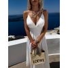 Bílé elegantní letní šaty ISMERIA na ramínkách (Veľkosť ONESIZE)