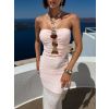 Růžové elegantní letní dlouhé šaty MOVINATE (Veľkosť M/L)