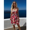 Červené květinové vypasované letní šaty SAHARA (Veľkosť ONESIZE)