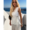 Bílá letní  elegantní zavinovací halenka FRYTOS (Veľkosť ONESIZE)