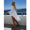 Bílý mušelínový dlouhý letní oversize cardigan JAZZY (Veľkosť ONESIZE)