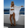 Bílý mušelínový dlouhý letní oversize cardigan JAZZY (Veľkosť ONESIZE)