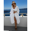 Bílý mušelínový dlouhý letní oversize cardigan JAZZY (Veľkosť ONESIZE)