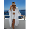 Bílý mušelínový dlouhý letní oversize cardigan JAZZY (Veľkosť ONESIZE)