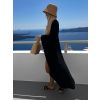 Černý mušelínový oversize letní dlouhý cardigan JAZZY (Veľkosť ONESIZE)