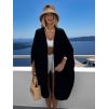 Černý mušelínový oversize letní dlouhý cardigan JAZZY (Veľkosť ONESIZE)