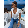 Bílé elegantní korzetový top ZAYANA s výstřihem (Veľkosť M/L)