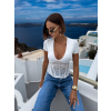Bílé elegantní korzetový top ZAYANA s výstřihem (Veľkosť M/L)