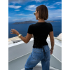 Černé elegantní korzetový top ZAYANA s výstřihem (Veľkosť M/L)