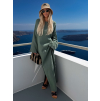 Khaki mušelínové dlouhé oversize maxi šaty ALESIA (Veľkosť ONESIZE)