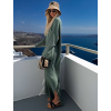 Khaki mušelínové dlouhé oversize maxi šaty ALESIA (Veľkosť ONESIZE)