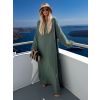 Khaki mušelínové dlouhé oversize maxi šaty ALESIA (Veľkosť ONESIZE)