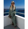 Khaki mušelínové dlouhé oversize maxi šaty ALESIA (Veľkosť ONESIZE)