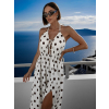 Krémové dlouhé letní šaty GIMLOK s puntíky (Veľkosť ONESIZE)