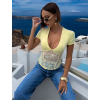 Žluté elegantní korzetový tvarující top ZAYANA (Veľkosť M/L)