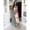 Modré bavlněné dlouhé letní boho maxi šaty CELATIA (Veľkosť ONESIZE)
