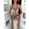 Modré bavlněné dlouhé letní boho maxi šaty CELATIA (Veľkosť ONESIZE)
