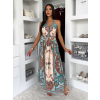 Modré bavlněné dlouhé letní boho maxi šaty CELATIA (Veľkosť ONESIZE)