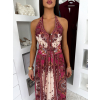 Růžové dlouhé letní boho maxi šaty CELATIA (Veľkosť ONESIZE)