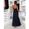 Tmavě modré dlouhé letní elegantní šaty DURENY na ramínka (Veľkosť ONESIZE)
