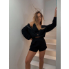 Černý vlněný letní elegantní třídílný komplet ITALIAN (Veľkosť ONESIZE)