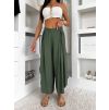 Khaki lehké letní kalhoty POLOTEA s rozparky (Veľkosť ONESIZE)