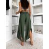 Khaki lehké letní kalhoty POLOTEA s rozparky (Veľkosť ONESIZE)