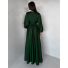 Tmavě zelené elegantní šaty WOMAN s dlouhým rukávem (Veľkosť ONESIZE)