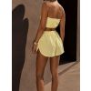 Žlutý mušelínový krátký crop top BALEEN pás přes prsa (Veľkosť ONESIZE)