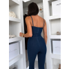Modrý džínový dlouhý denim overal CARYNA na ramínka (Veľkosť M)