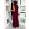 Vínový elegantný nohavicový kostým STRENEA (Veľkosť ONESIZE)