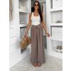 Hnedé elegantné široké nohavice KELOTY (Veľkosť L)